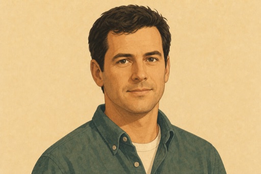 Illustrated portrait of David Warren